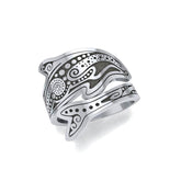 Aboriginal Dolphin  Sterling Silver Spoon Ring TRI1735 - Ring